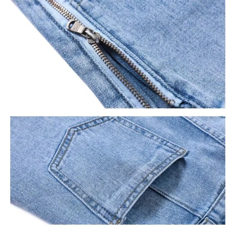 Women's Korean Y2K Black Denim Shorts Summer.