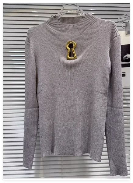 European Women Clothes Long Sleeve Waist-Cinching Knitted Long Dress.