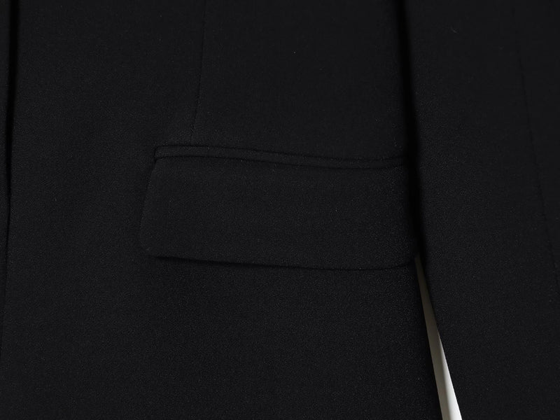 Women's clothing style simple and casual V-neck long sleeved patchwork suit dress.