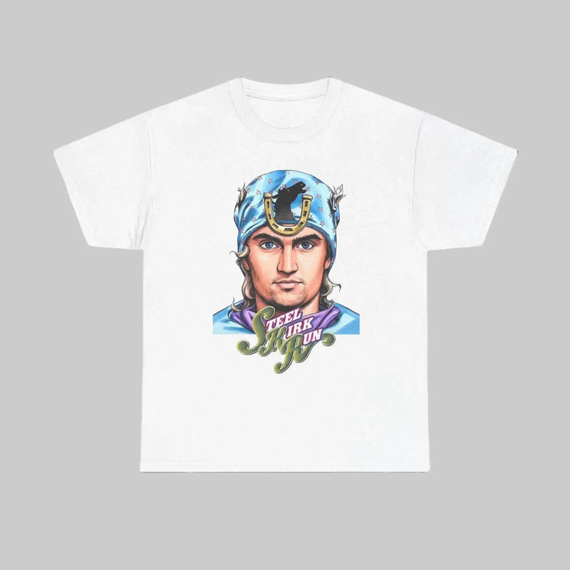 Jojo 7 Steel Ball Run Anime Pattern Charlie Kirk and Gyro Zeppeli Cotton T-shirt.