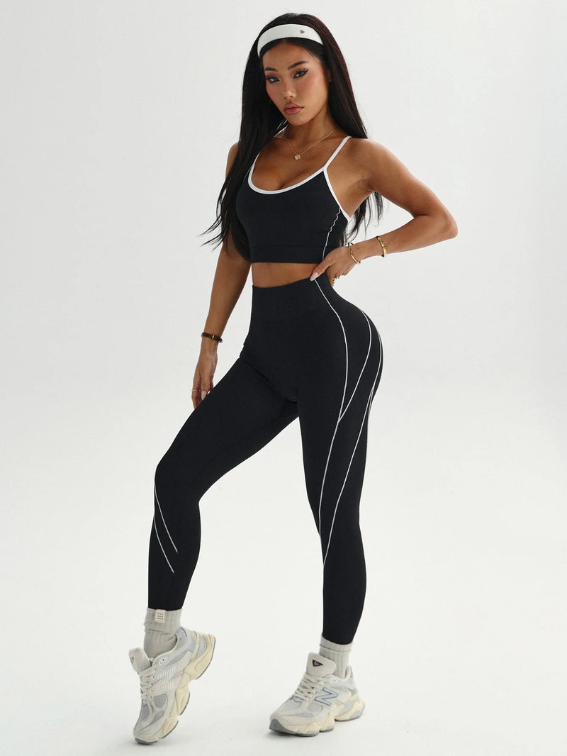 2Pcs Women's Yoga Fitness Set Seamless Breathable Activewear Sexy Sports.
