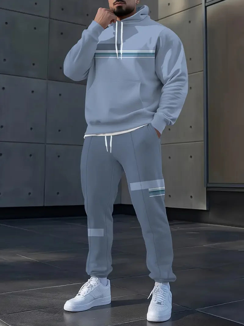 Autumn Sporty 3D Printed Hoodie Suit Men Sweatshirts Sweatpants Casual Fashion.