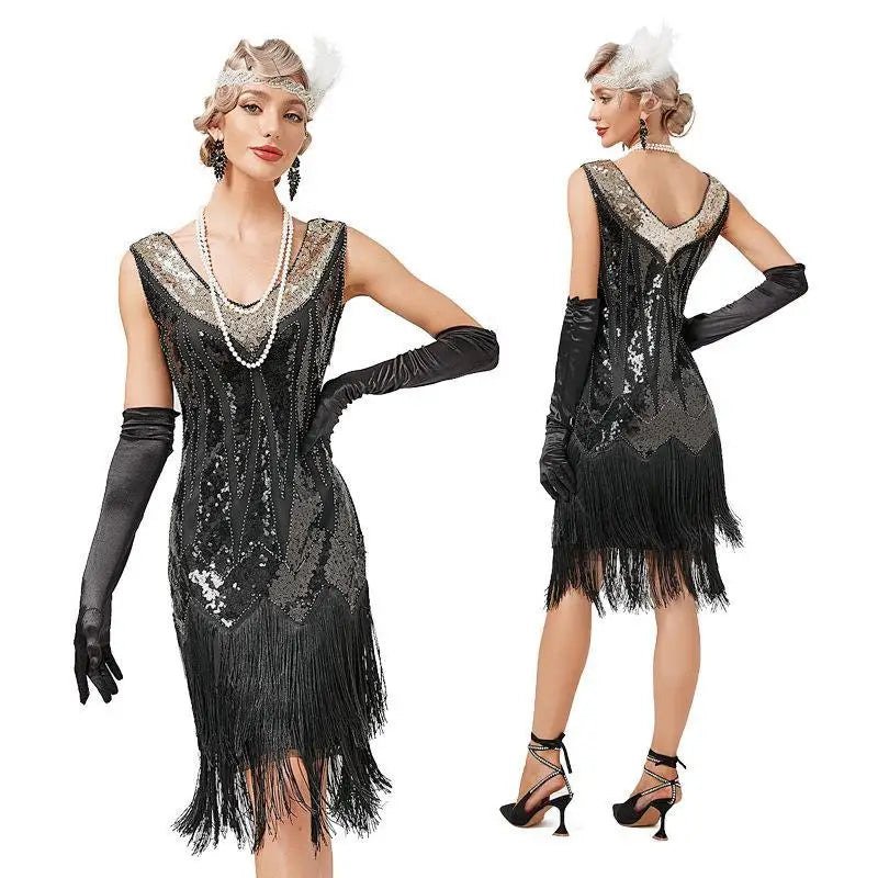 Women's Long Skirt Summer Gatsby Vintage Great Gatsby Party Flapper Dress.