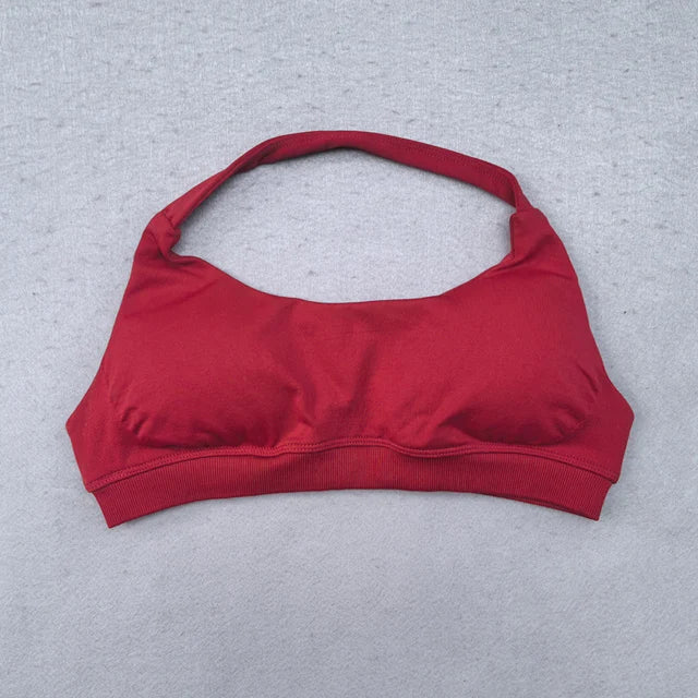 Shorts Set 2 Pieces Seamless Yoga Set Workout Tracksuit Women Halter Sport.