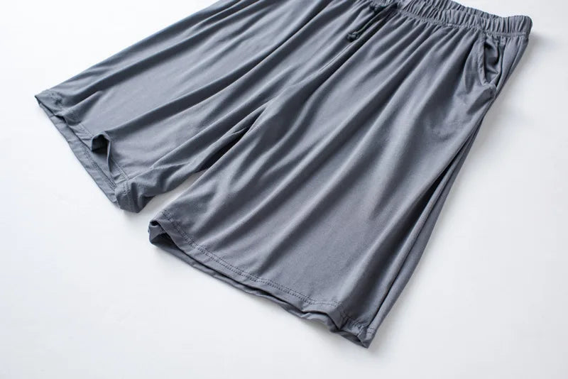 Modal Cotton Pajamas Suit Summer Men's Thin Loose Short-sleeved Shorts.