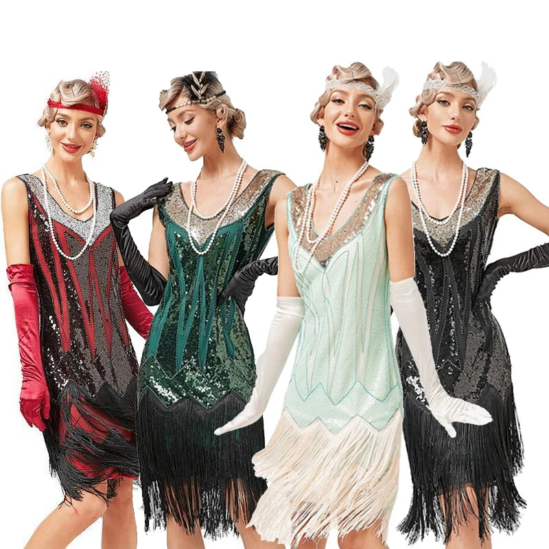 Women's Long Skirt Summer Gatsby Vintage Great Gatsby Party Flapper Dress.
