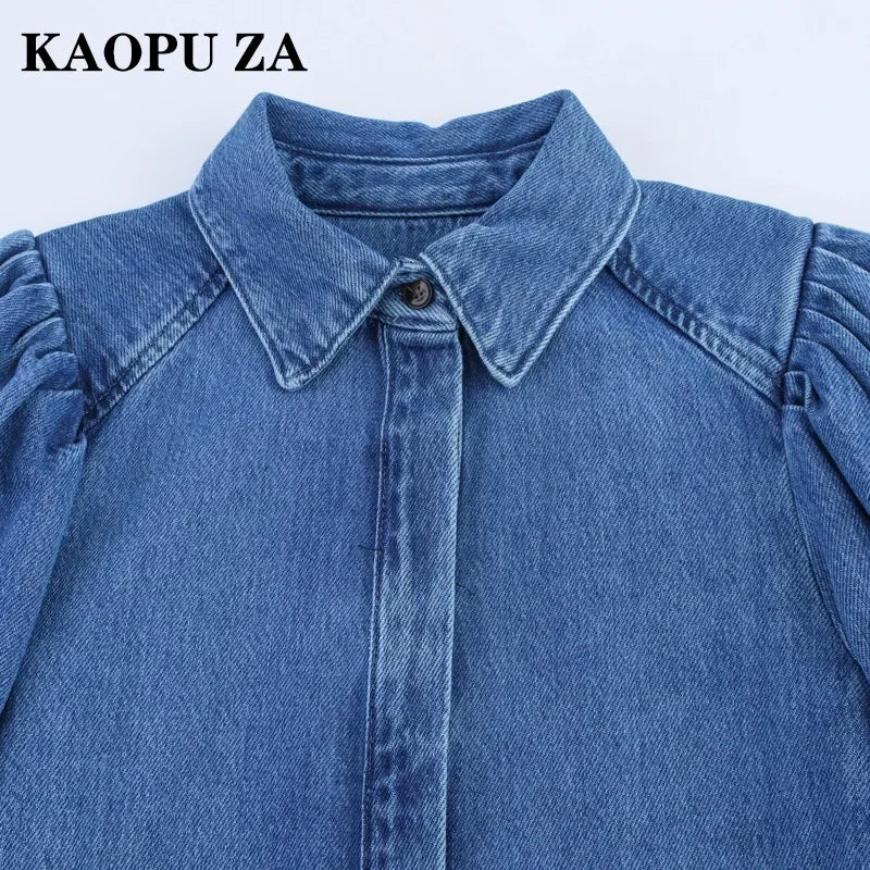Kaopu Spring Summer Fashion Retro Casual Women's Shirt Simple Design.