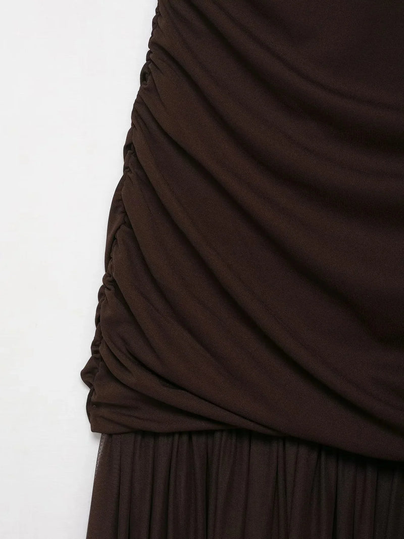 Elegant Women Dresses Wedding Guest Ladies Patch Work Tulle Dresses.