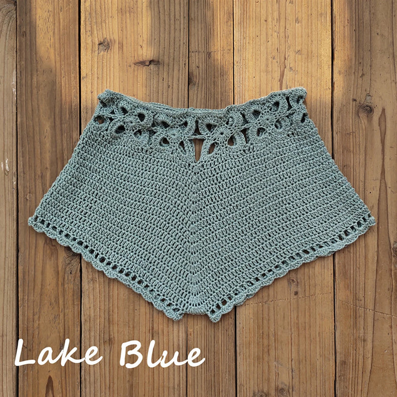 Summer Women's Crochet Cutout Swim Shorts Bathing Suit Bottoms.