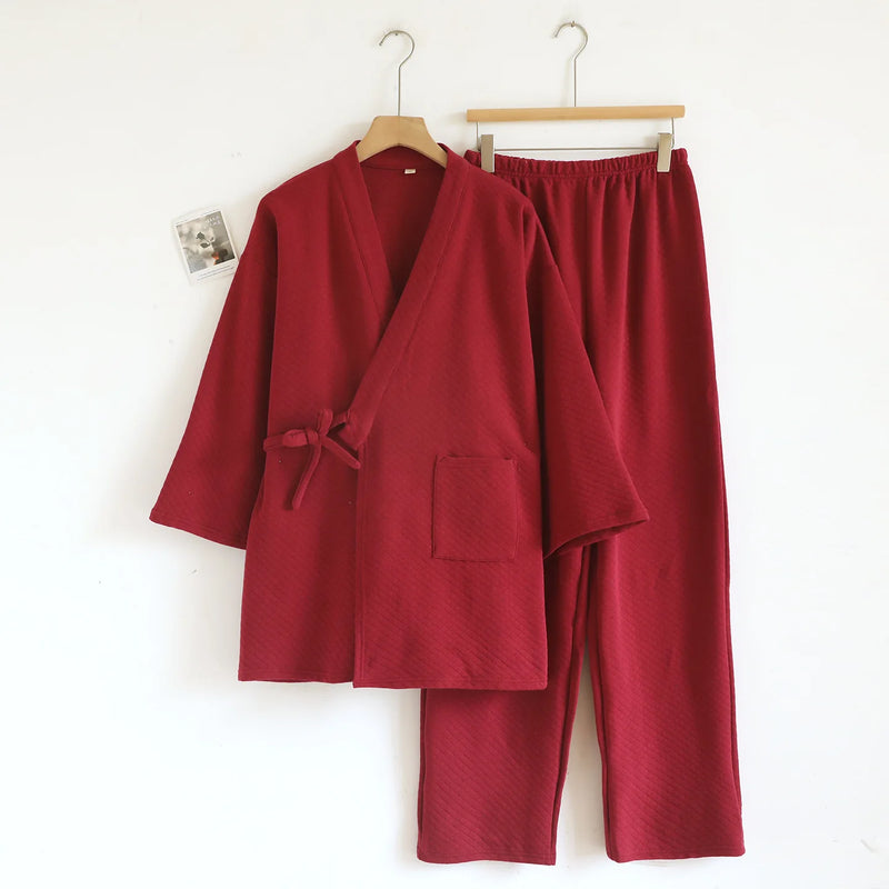 Men's Autumn Winter Pajama Sets Japanese Style.
