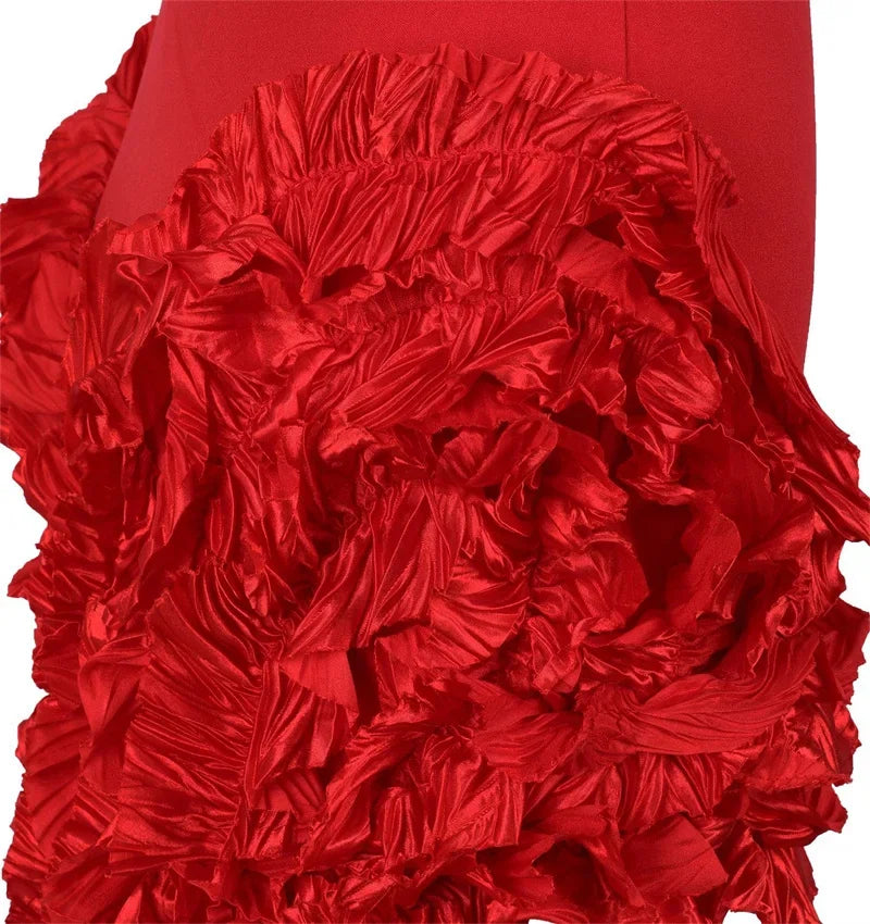 Elegant Ruffles Tassel Birthday Dress for Women.