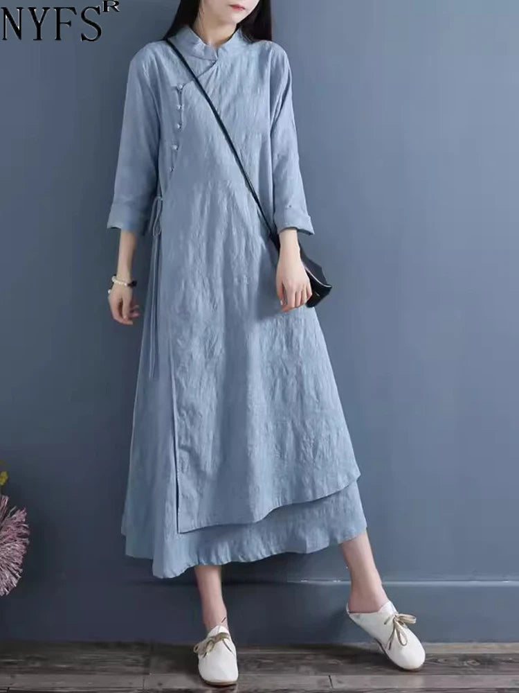 Spring Autumn New Womens Dresses Vestidos Robe Elbise Loose.