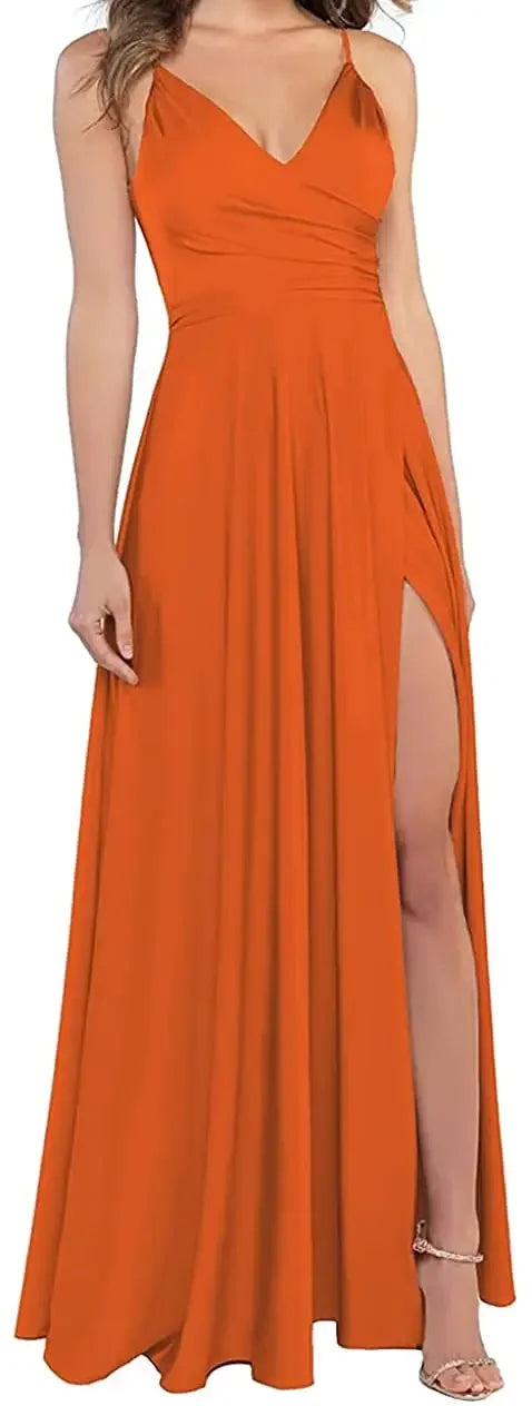 Women's A-Line Bridesmaid Dresses for Wedding Formal Satin.