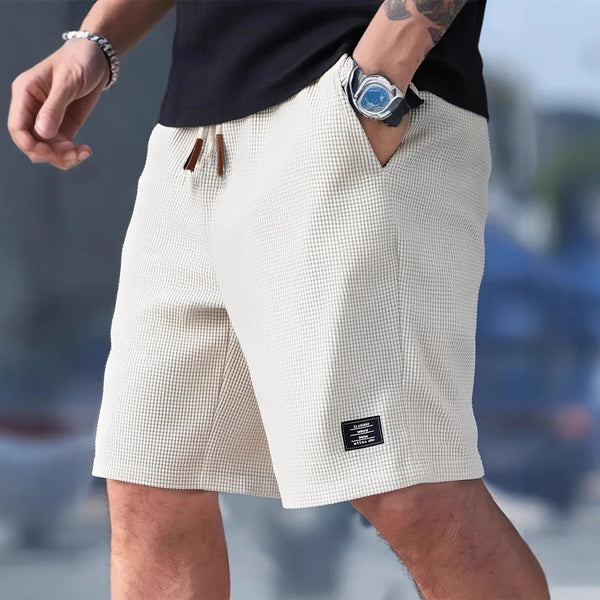 Men's Summer Casual Sports Shorts Plaid Checkered Loose Knee Length Shorts.