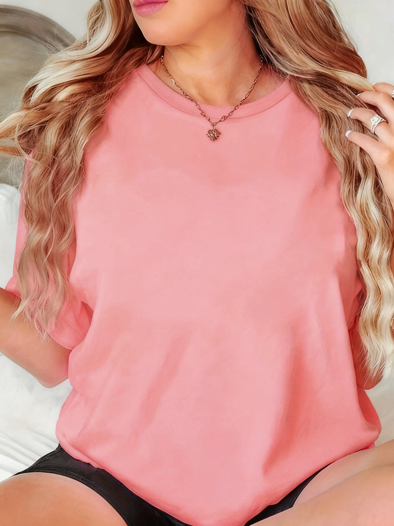 Summer Solid T-Shirts Womens Basic O-Neck Soft T Shirts Casual Comfortable.