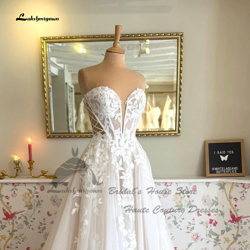 Lakshmigown Civil Boho Beach Wedding Dresses Women.