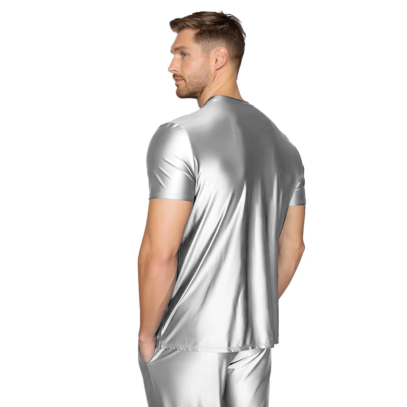Men's spring and summer new pajamas two-piece.