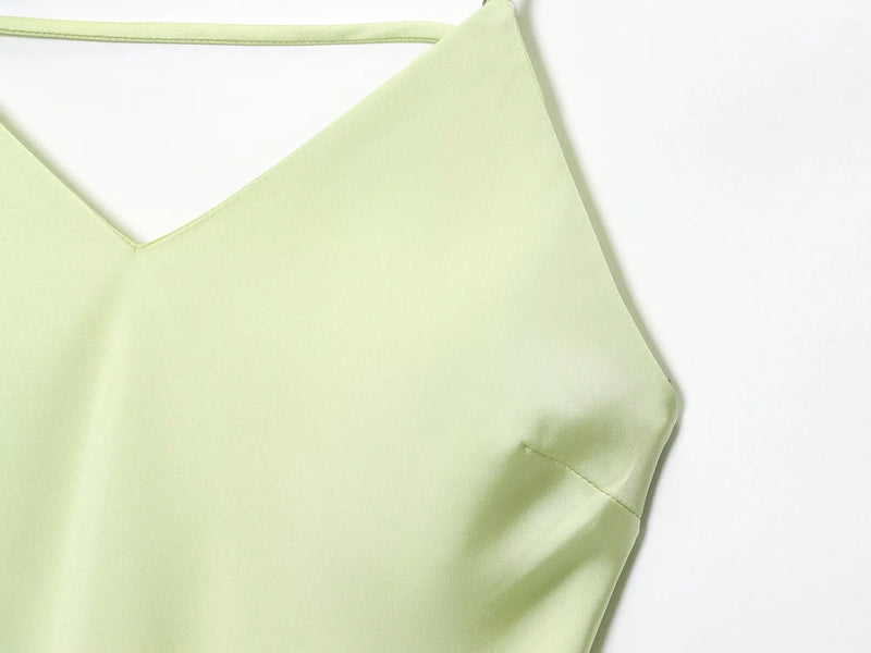 Sexy Chic Satin Women Party Dress V Neck Backless Long Eevning Club Dress.