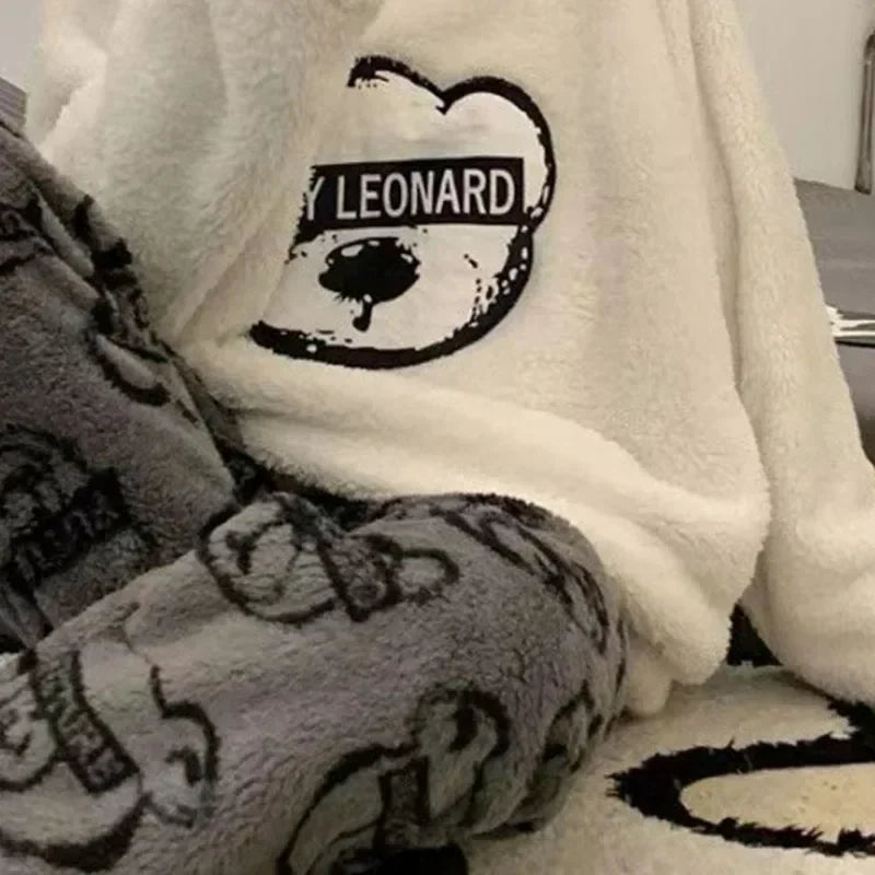 Women's Pajamas Tops and Trousers Sleepwear Homewear Winter Cartoon.