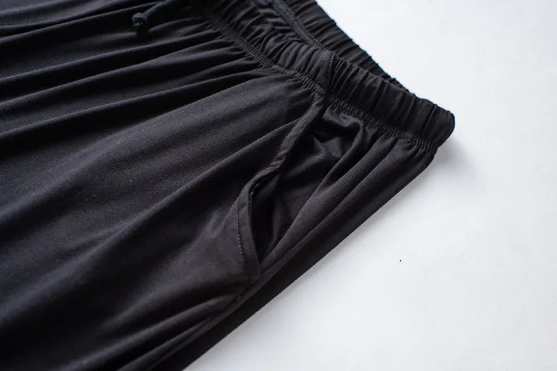 Modal Cotton Pajamas Suit Summer Men's Thin Loose Short-sleeved Shorts.