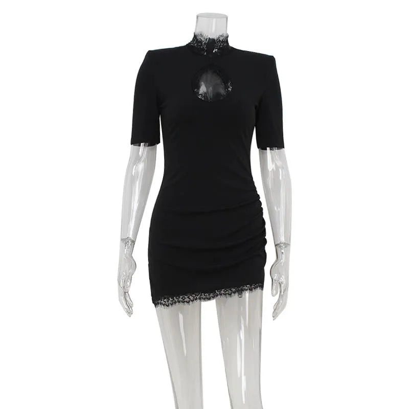 Tornova Sexy Hollow Lace Mini Dress For Women.