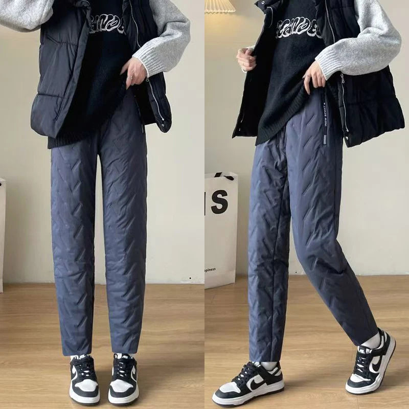 Outdoor Women's Plush Thick Fleece Lined Sweatpants Straight-leg.