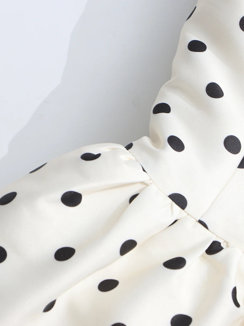 Solid Slimming Spliced Wave Point Elegant Dresses For Women.