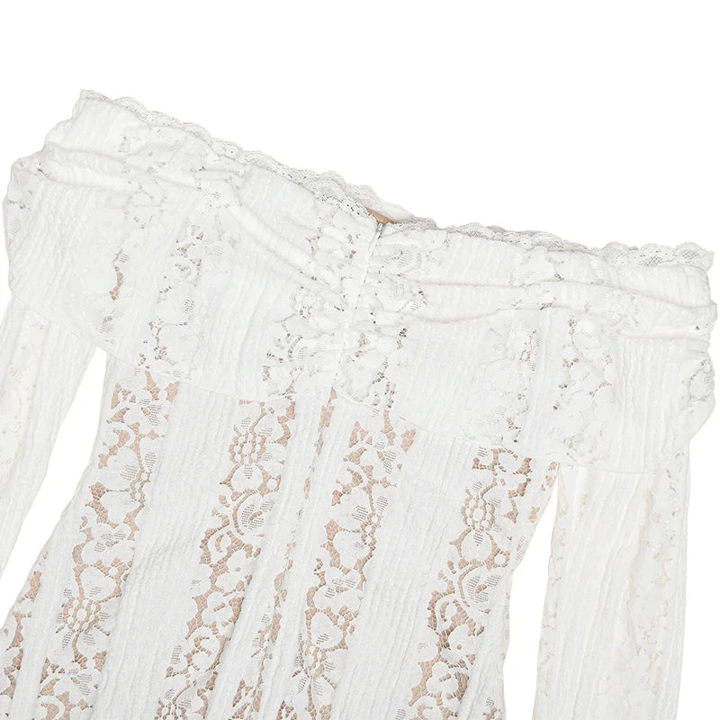 Women’s Suninheart White Maxi Wedding Guest Dress.