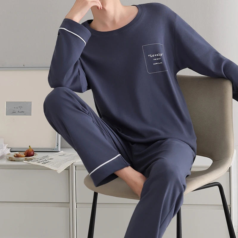 Smart Casual Boys Big Pajamas Set Autumn Winter.