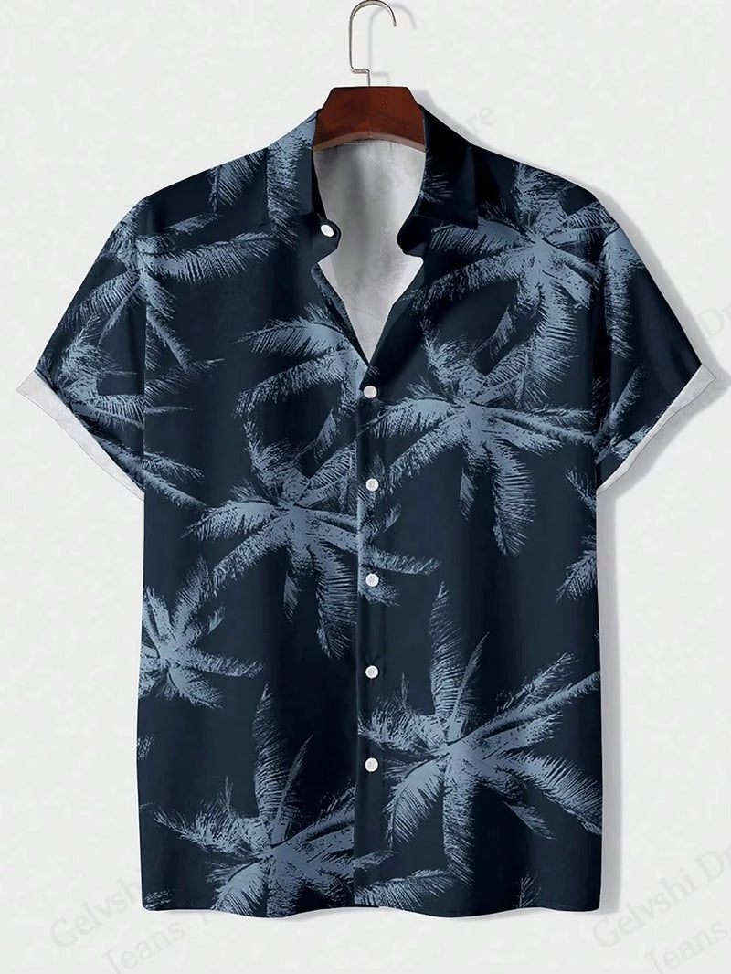 Summer Hawaiian Shirts Animal Palm Tree 3d Print Shirts Men.