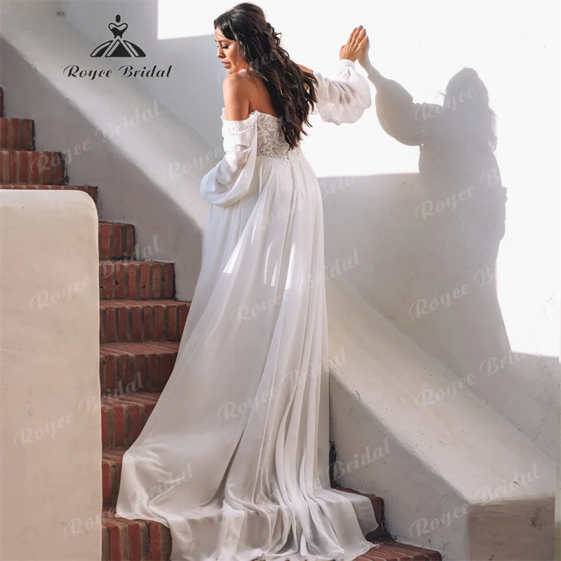 RoyceBridal Square Collar A Line Wedding Dress for Women.