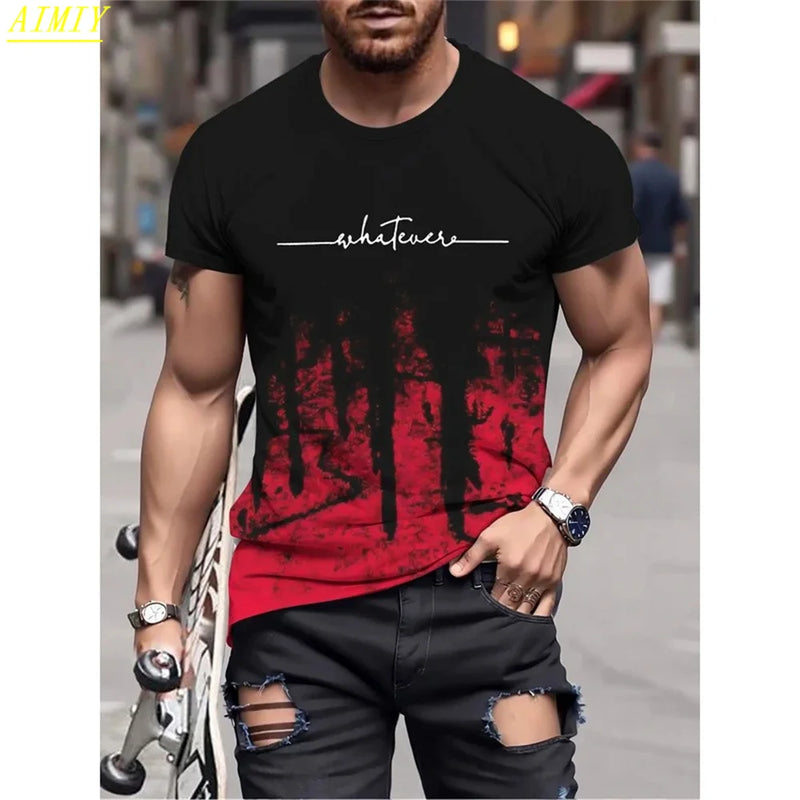 Man T-Shirt Casual Oversized Sports Loose Plus Milano Print Clothing Comfortable.