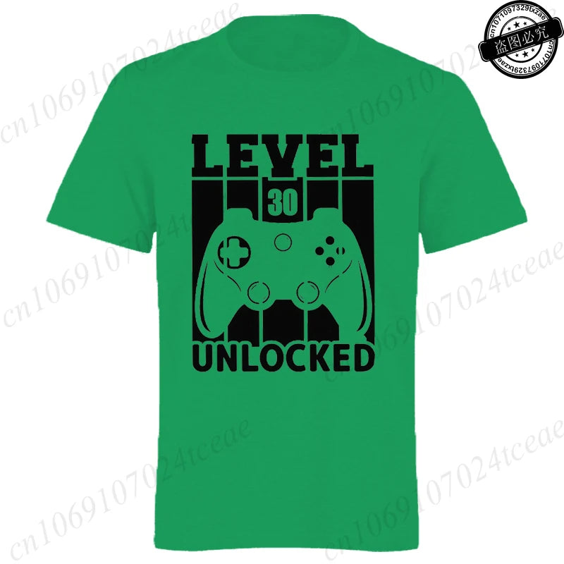 Men's Casual LEVEL 30 UNLOCKED Graphic T-Shirts.