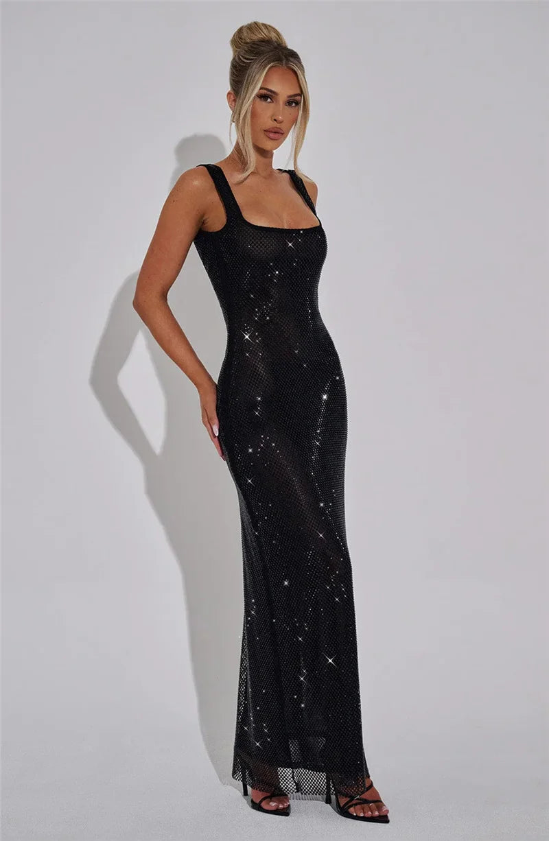 Mozision Sequins Backless Sexy Maxi Dress For Women.