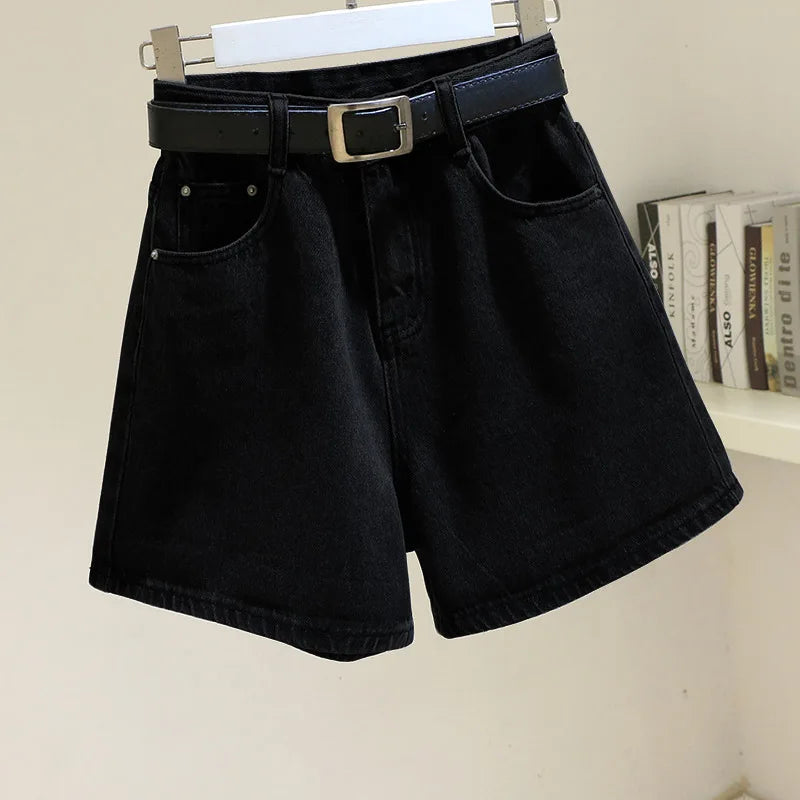 Women High Waist Denim Shorts Summer Chic Streetwear Female.