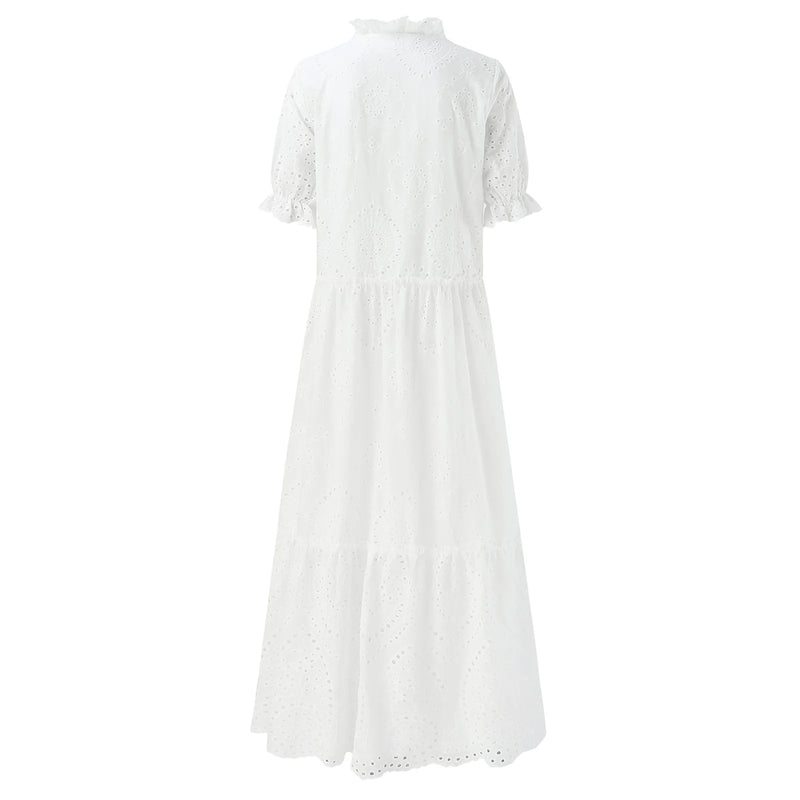 Summer Cotton White Dress for Women.