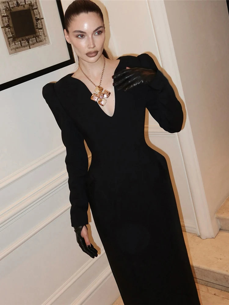 Kliou Casual Elegant Long Dresses Woman.