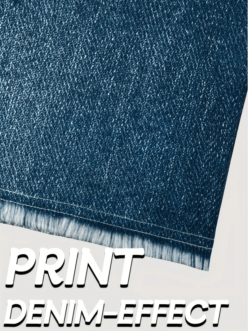Women's Stretch Denim Like Shorts with Floral Print Design.