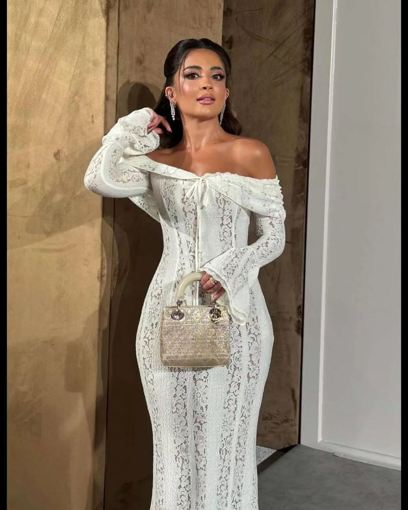 Women’s Suninheart White Maxi Wedding Guest Dress.