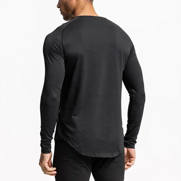 Autumn Men's Sports Quick-Drying Running T-Shirts Compression Long Sleeve.