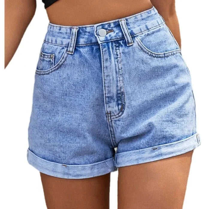 High-Waisted Slimming Denim Shorts For Women.