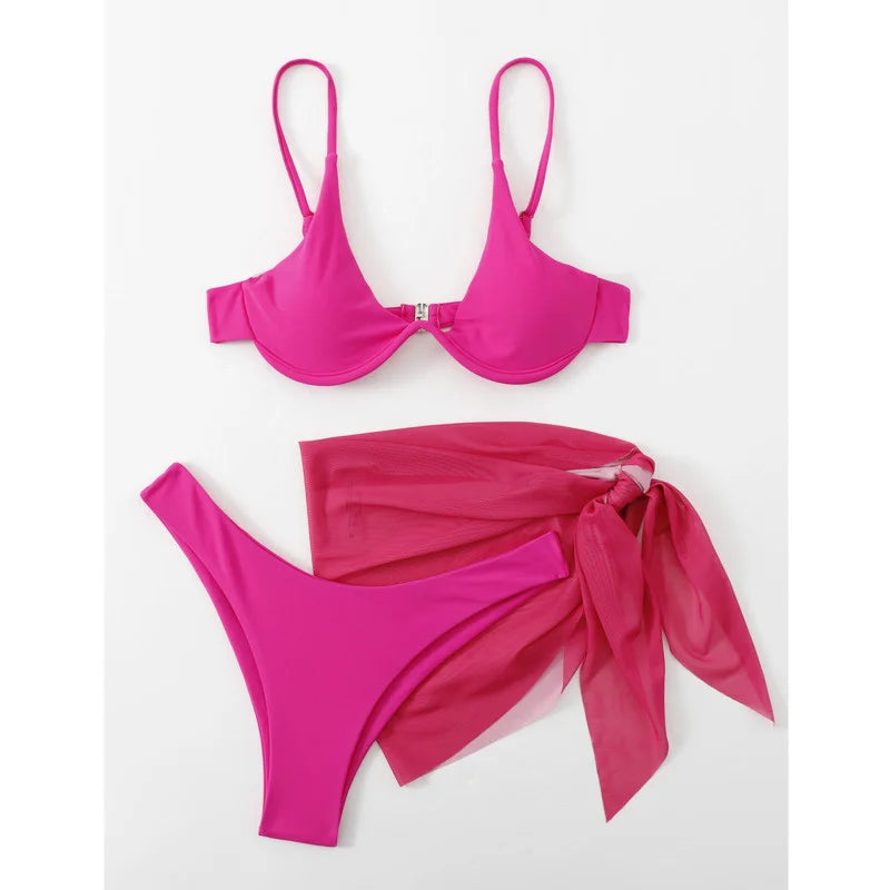 Sexy Bikinis Female Swimsuits Women's Three-Piece Swimwear Beach.