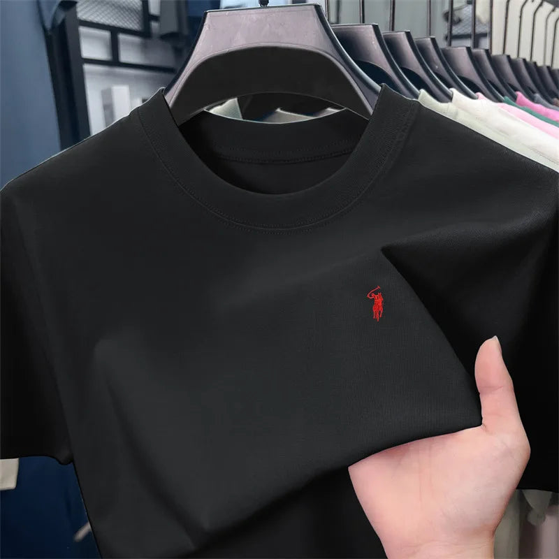 Men’s short sleeve T-shirt fashion brand Paul Pony embroidery summer.