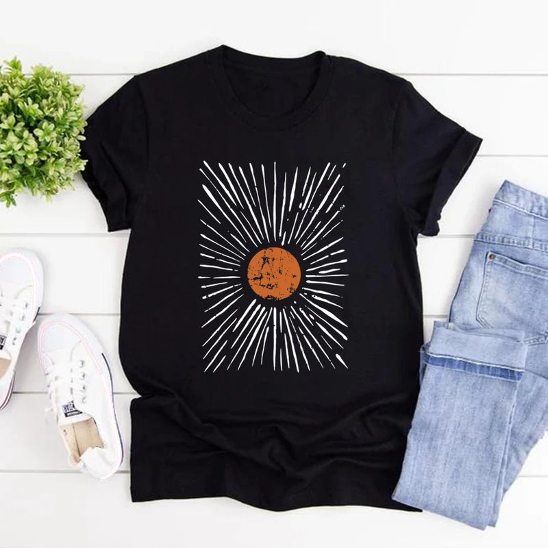 Sunburst Vintage T-Shirts Boho Shirt Sunshine Graphic Tee Women.