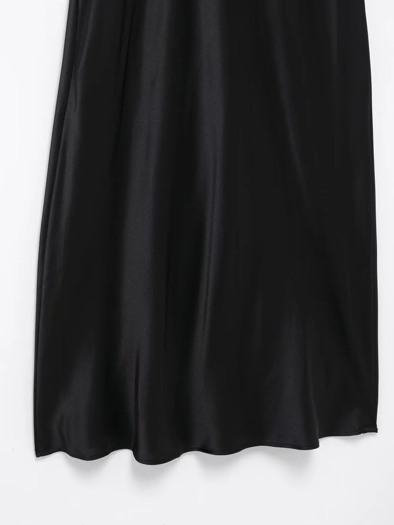 Women’s Sexy V Neck Satin Long Dress.
