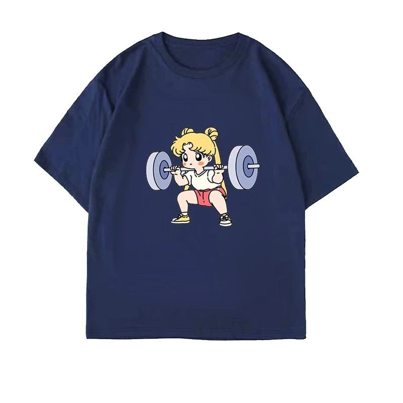 Sailor Moon Lifting Iron Fitness Women's T-Shirt.