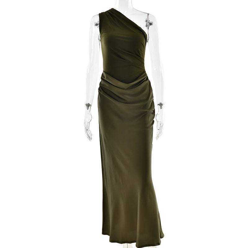 Women’s Maxi Dress Brown Sleeveless Evening Dress.