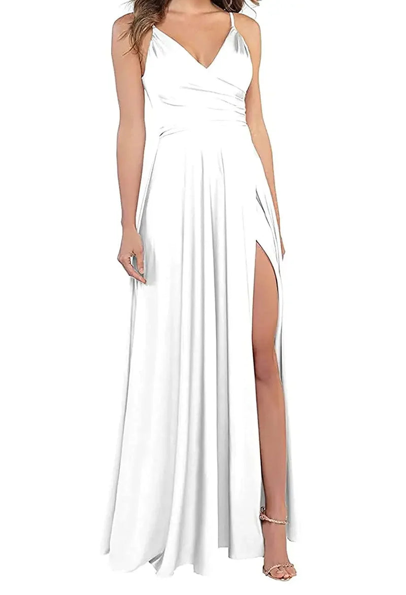 Women's A-Line Bridesmaid Dresses for Wedding Formal Satin.