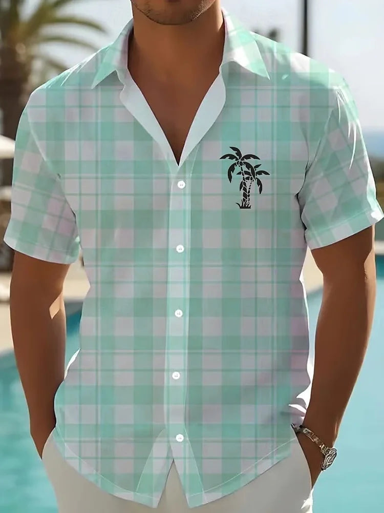 Summer Rose Water 3D Print Shirts Men Fashion Shirt Casual Vintage.