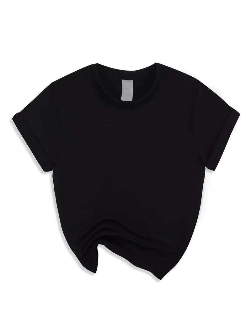 Summer Solid T-Shirts Womens Basic O-Neck Soft T Shirts Casual Comfortable.